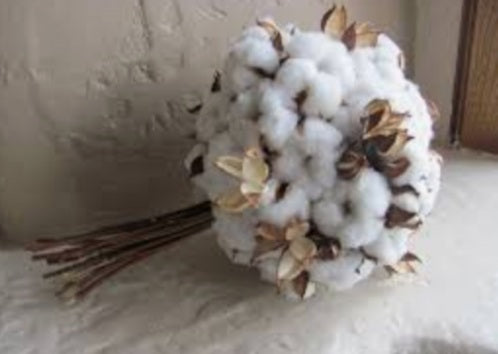 Ramo de novia con flores de algodon