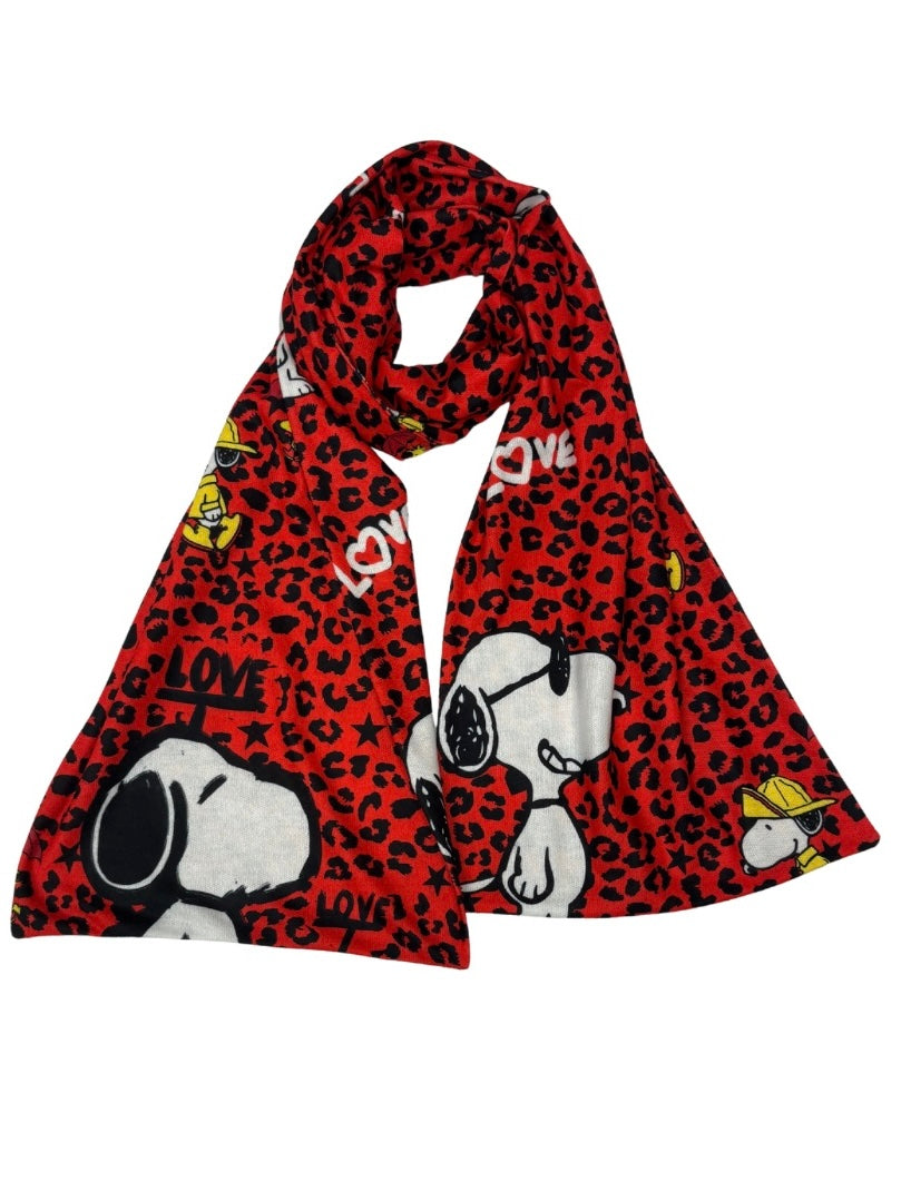 Bufanda de leopardo con estampado de Snoopy