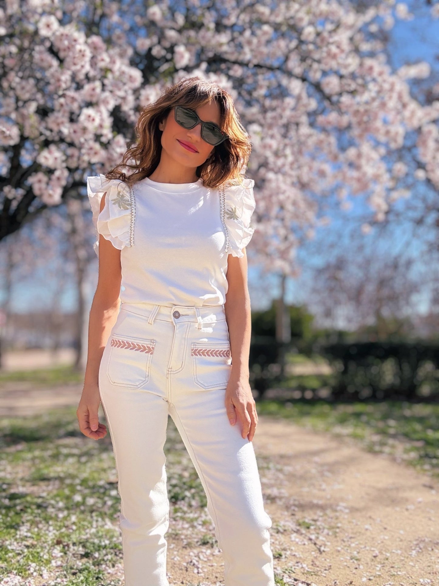 Pantalón de primavera  blanco